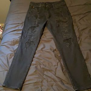 American Eagle Airflex+ black skinny jeans